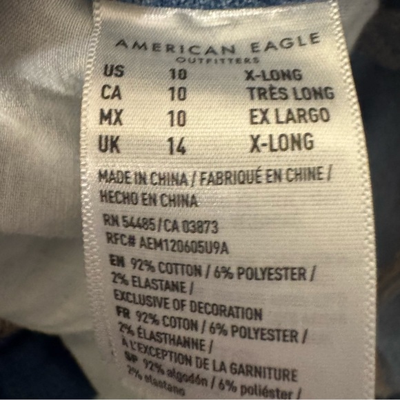 American Eagle Outfitters Light Wash Wide Leg Jeans Extra Long - Picture 3 of 6